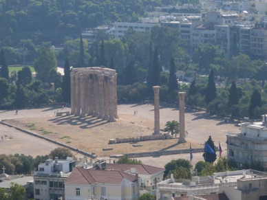 l'Olympieion vu depuis l'Acropole