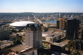 une tr&egrave;s belle vue sur le BC Place Stadium