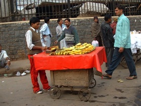 Vente de g&acirc;teaux dans la rue