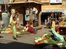 Un petit march&eacute; de l&eacute;gumes