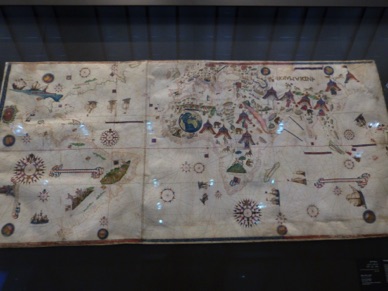 Carte du Monde de Vesconte Maggiolo (encre, fils d'or et d'argent)
Italie - 1531