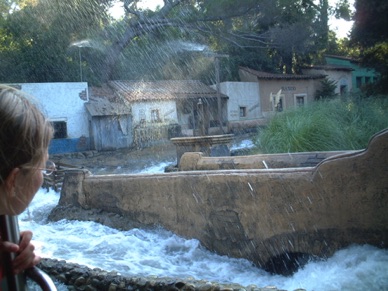 l'eau arrive subitement avec une violence inou&iuml;e et stoppe au raz de notre train !