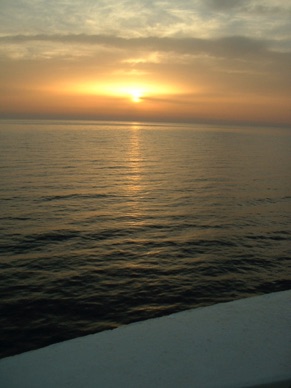 coucher de soleil sur la mer