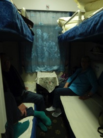 Notre compartiment de train 1&egrave;re classe (4 couchettes) o&ugrave; nous passerons la nuit &hellip;