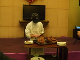 repas de canard laqu&eacute; pour notre dernier repas en Chine