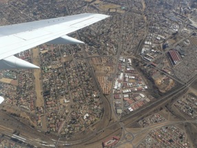 arriv&eacute;e sur Johannesburg