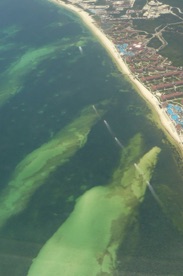 Derni&egrave;re vue sur Cancun depuis l'avion