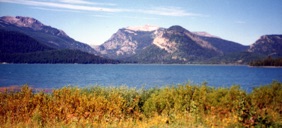 Jackson Lake travers&eacute; par la Snake River